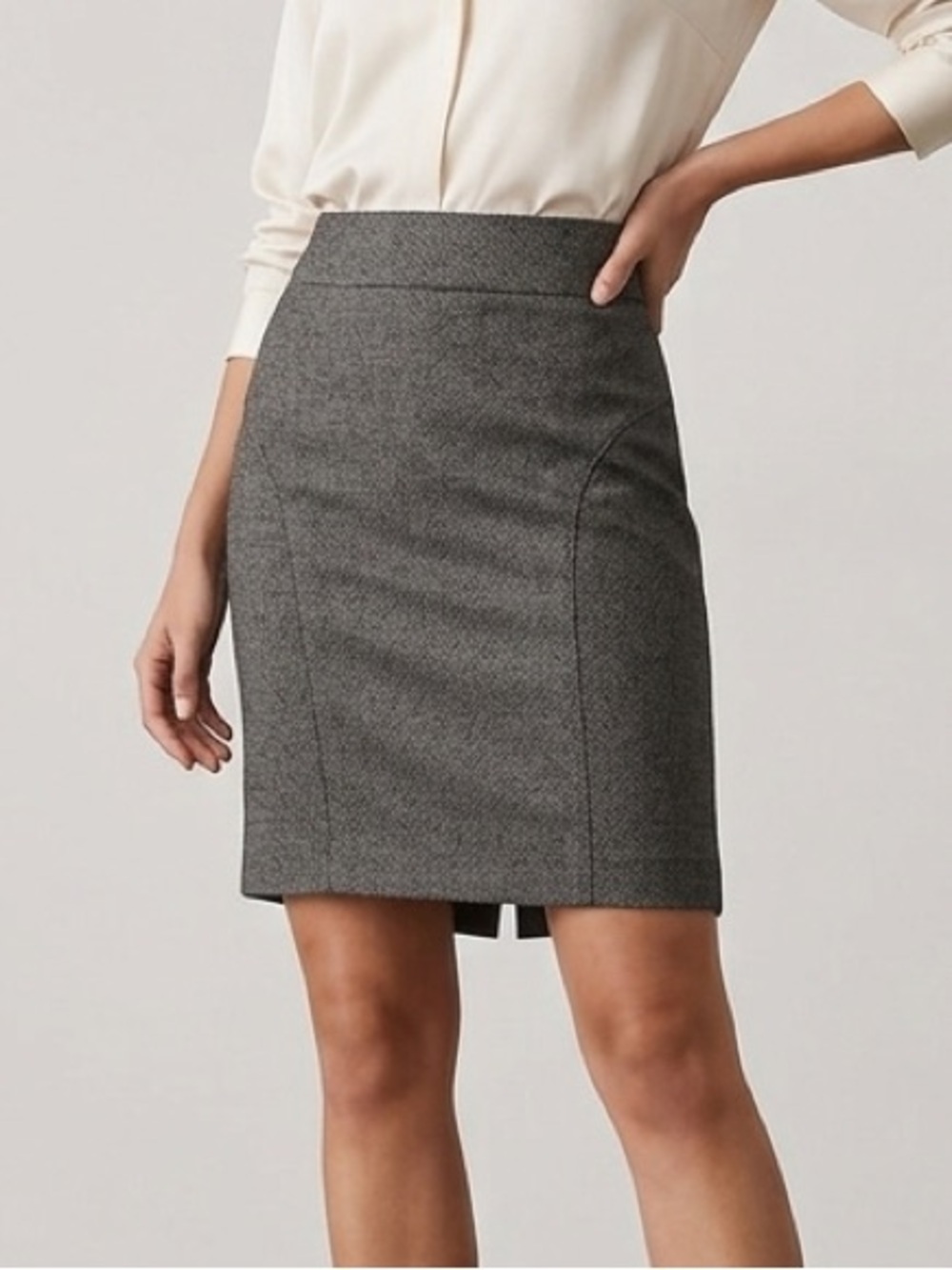 Banana Republic Charcoal Gray Brown Pencil Skirt, Size 4
